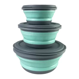 Conjunto de Tigelas de Silicone Dobráveis para Lanches