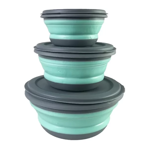 Conjunto de Tigelas de Silicone Dobráveis para Cozinha e Acampamento