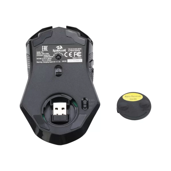 Mouse sem fio Redragon Nix Preto - Imagem 3