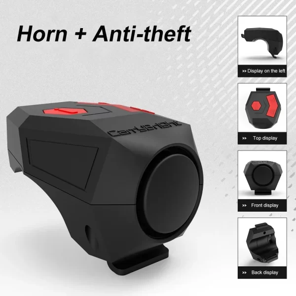 Anel de Alarme de Ciclismo Anti-Roubo Recarregável por USB