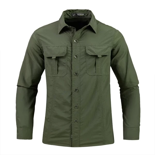 Homens verão tático camisas de manga comprida eua quente ao ar livre multi-bolso exército verde à prova dwaterproof água verão acampamento pesca carga camisas