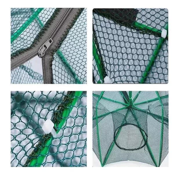 Malha para rede de pesca/equipamento/gaiola dobrável coletor de lagostim fundição/rede de peixes caranguejo/escavouro/gravos/fundir/aldas armadilhas pesca - Imagem 6