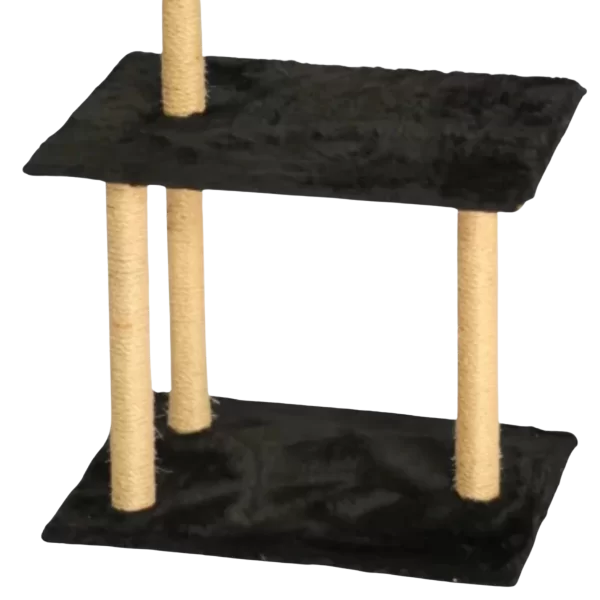 Arranhador Para Gatos Poste Sisal 3 Bases Brinquedo Bolinha Preto - Imagem 4