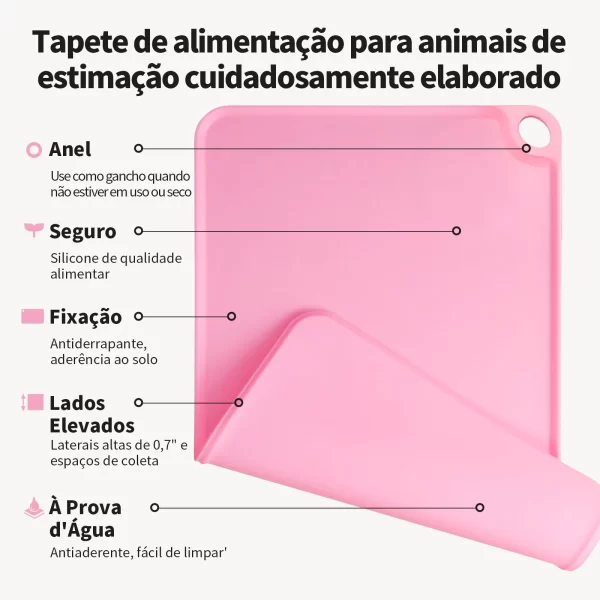 Newpet silicone para alimentação de animais de estimação, tigela de comida para cães e gatos, antiaderente, à prova d'água, almofada de alimentação para animais de estimação, bandeja alimentadora de cachorro - Imagem 4