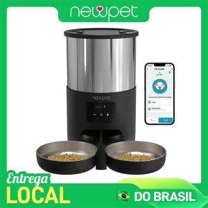 Newpet Alimentador Temporizado Inteligente para Gatos e Cães