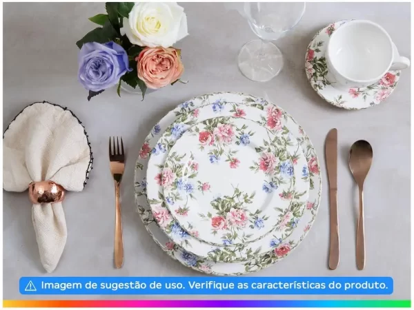 Aparelho de Jantar Chá 20 Peças Alleanza Faiança - Imagem 2