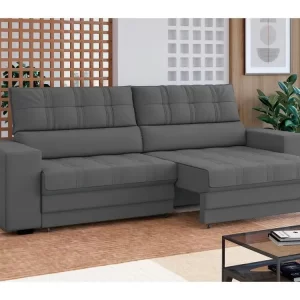 Sofá Retrátil Reclinável 3 Lugares Veludo Medelín Besthouse