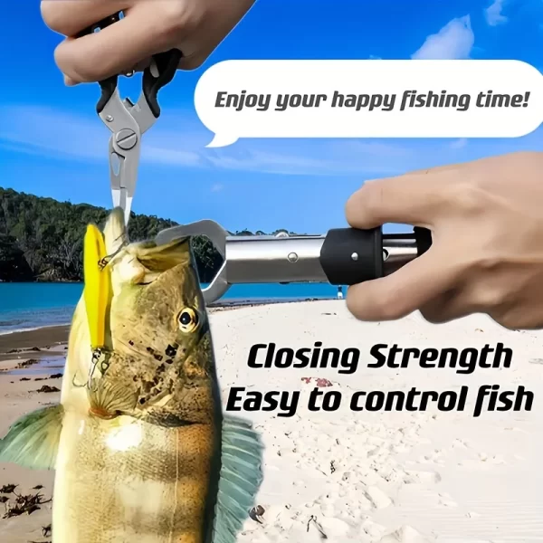 Alicate de isca conjunto de controlador de peixe, feito de aço inoxidável com qualidade confiável, alicate de pesca, pinça de lábio de peixe ou escala de peixe C - Imagem 4