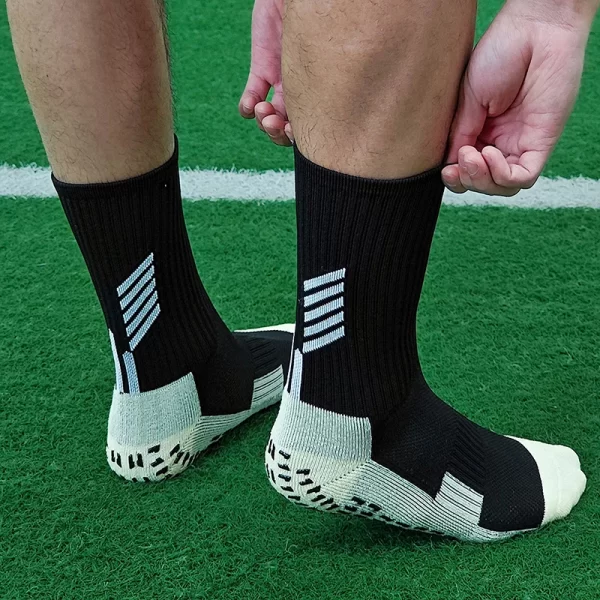 Meias de corrida de poliamida, Meias de futebol de tubo médio, Antiderrapantes pontilhadas, Meias de ciclismo masculinas - Imagem 5