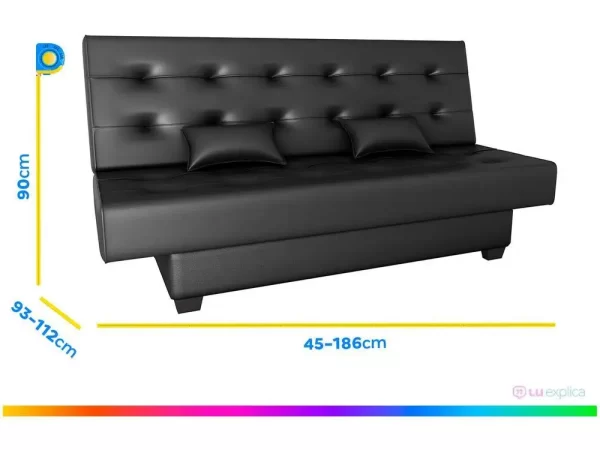 Sofá-cama Casal 3 Lugares Reclinável Matrix Laila - Imagem 5