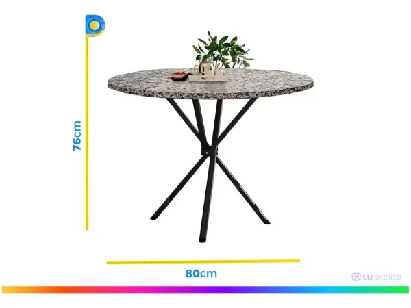Mesa de Jantar 4 Cadeiras Redonda Artefamol América Capri - Imagem 4