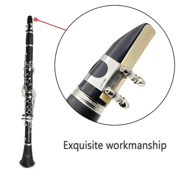 SLADE Clarinete Profissional 17 Chave Bb Clarinete Plano Tubo de Instrumento Baquelite Clarinete com Caso Alça Almofadas Acessórios Aparador - Imagem 3