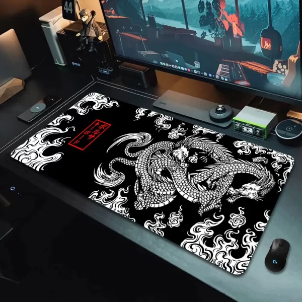 Dragão japonês grande mousepad para jogos xxl teclado gamer mouse pad na mesa velocidade tapete de mesa anime 900x400 700x300 tapetes de mouse