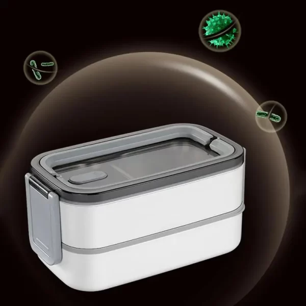 Recipiente de almoço isolado, lancheira de refeição de 2 camadas com alça, tigela de salada resistente a vazamentos para viagens escolares, trabalho ao ar livre, acampamento - Imagem 4
