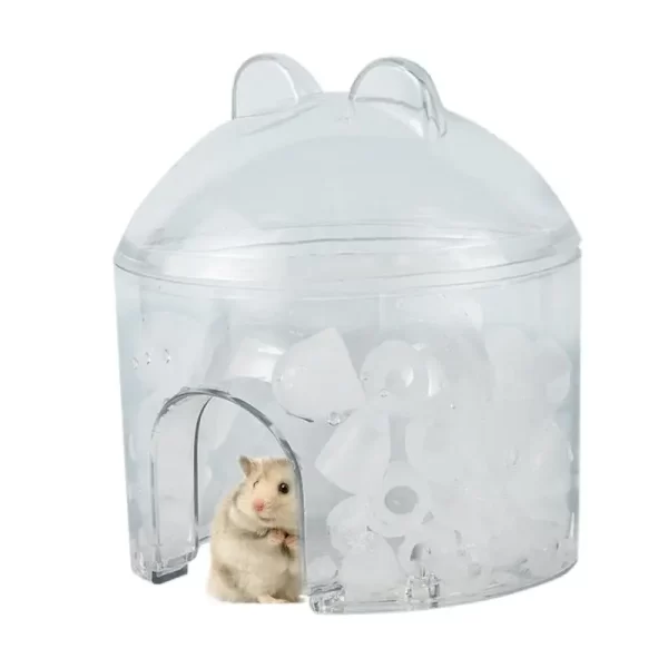 Casa de resfriamento de hamster, descanso de animais pequenos, ninho de gelo, design oco, casa de dormir para ouriços, hamsters, chinchilas e outros