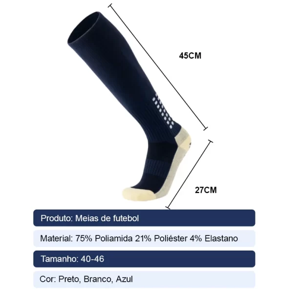 10 Pares, Meias longas de futebol, Cola antiderrapante, Meias de poliamida respiráveis ​​acima do joelho, Corrida, Ciclismo - Imagem 2