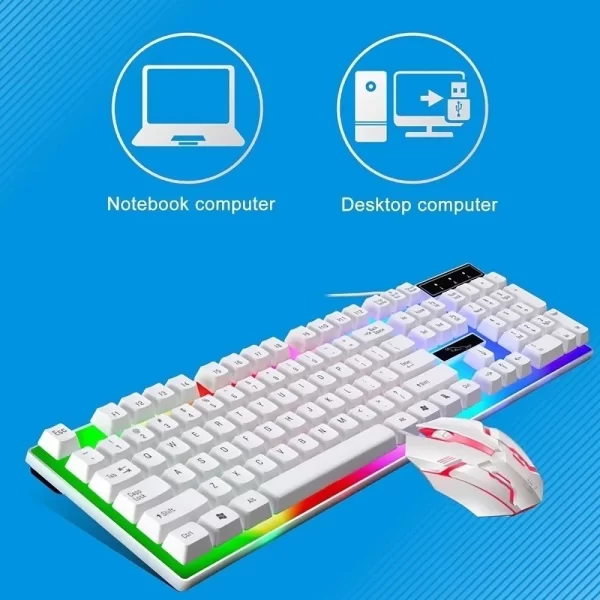 Jogo teclado mouse semi mecânico rgb led gamer jogo m400/m300 com fio - Imagem 3