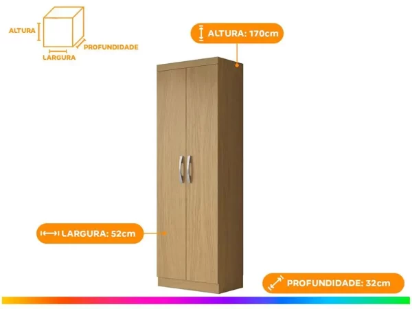Armário Multiuso 2 Portas Aramóveis New - Imagem 2