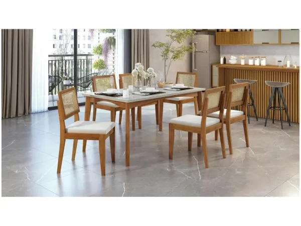 Mesa de Jantar 6 Cadeiras Retangular
