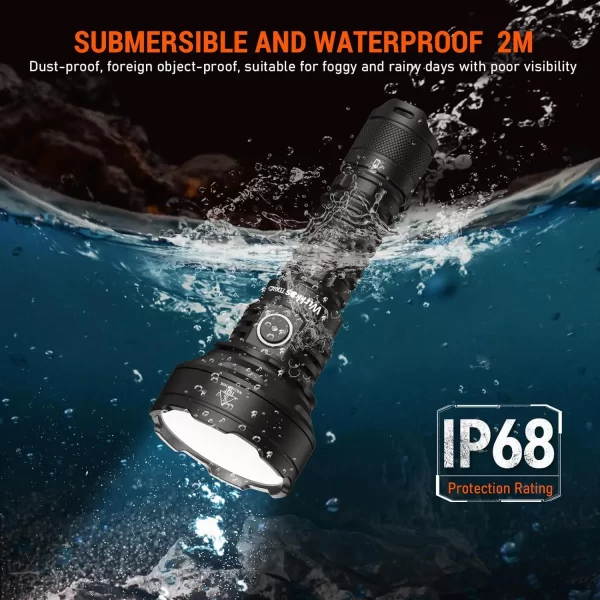 Wurkkos td01c 21700 lanterna tática recarregável led USB-C 1800lm tocha buck driver lance 1000m ipx8 interruptor traseiro à prova dwaterproof água - Imagem 6