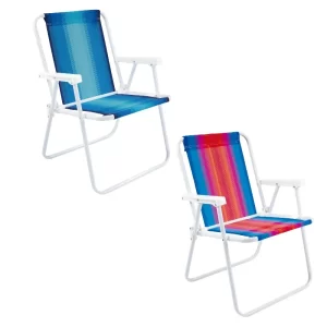 Cadeira de Praia Dobravel Branca Mor - 2 Unidades