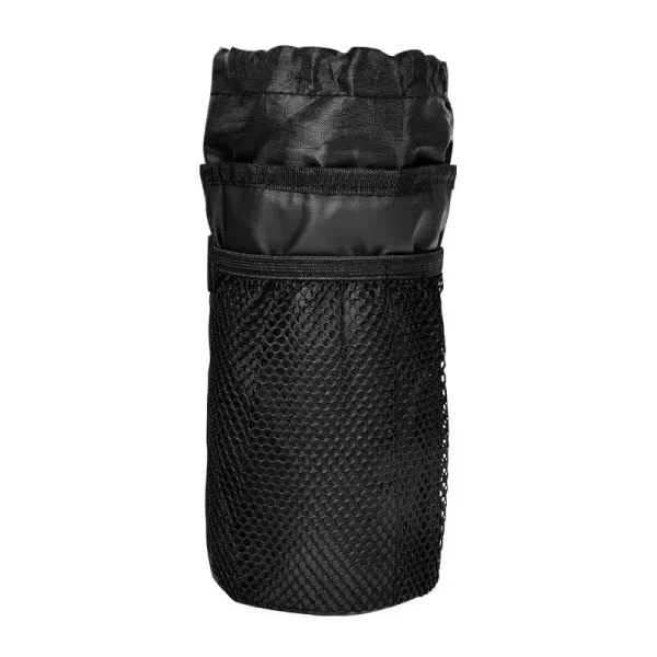 Saco de bicicleta titular garrafa guiador haste saco térmico com bolso malha suportes copo café ciclismo garrafa água transportadora saco - Imagem 6