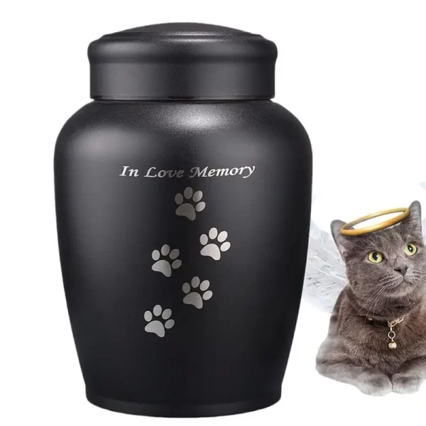 Urnas de metal para animais de estimação, para cães, gatos, urna de cremação para cinzas, filhote de cachorro, caixa de cremação para sala de estar, recipiente funerário memorial