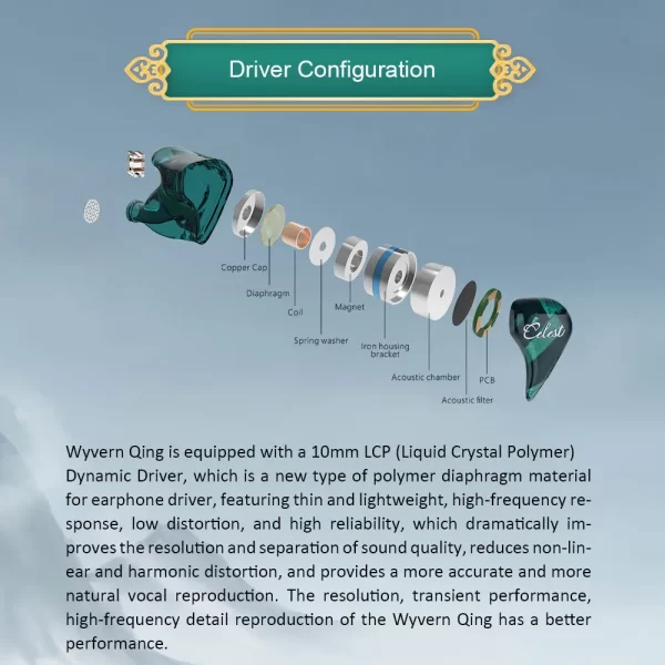 Kinera celest wyvern qing fone de ouvido intra-auricular monitor iem com fio fone de ouvido de alta fidelidade com cabo de microfone fones de ouvido para jogos fone de ouvido de áudio - Imagem 4