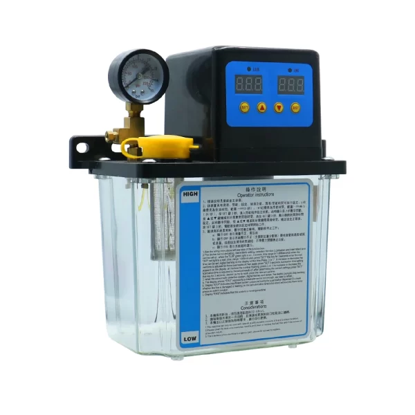 HLTNC 110V 220V Bomba de óleo de lubrificação automática eletromagnética com tanque de 2L e medidor de pressão para lubrificação de gravador CNC - Imagem 2