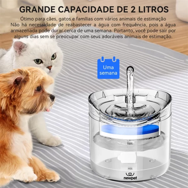 Pet distribuidor automático de água, bebedouro, circulação inteligente, temperatura constante, cão, gato - Imagem 3