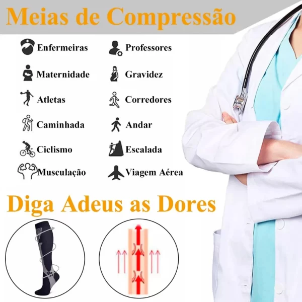 meia,meias,futebol,meia cano alto,meia masculina,meia masculina cano alto,Esportivas Profissionais Magia De Compressão Elástica - Imagem 5