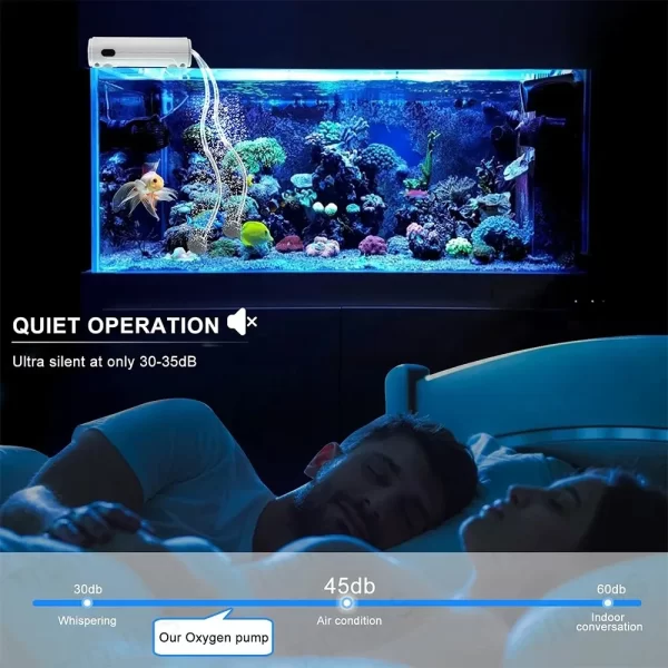 Bomba de oxigênio para tanque de peixes de aquário, bomba de ar de dupla finalidade, bateria de lítio usb, portátil, pesca, mudo, 6000ma, ambiente externo - Imagem 6