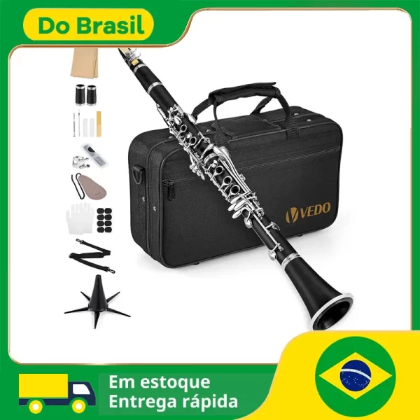 Clarinete bb 17 teclas 6 anéis blackwinds clarinete profissional instrumentos musicais de sopro com saco de acessórios
