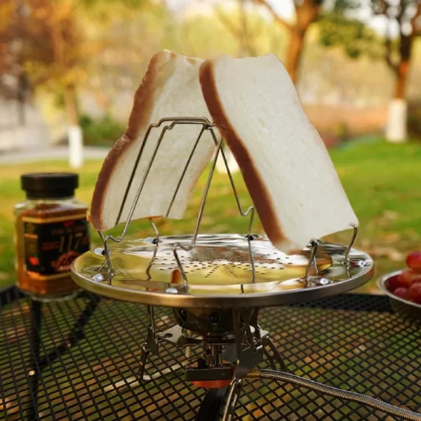 Simples portátil de aço inoxidável torradas rack de acampamento ao ar livre torradeira dobrável portátil grill multi-purpose fogão grill alta qualidade - Imagem 3
