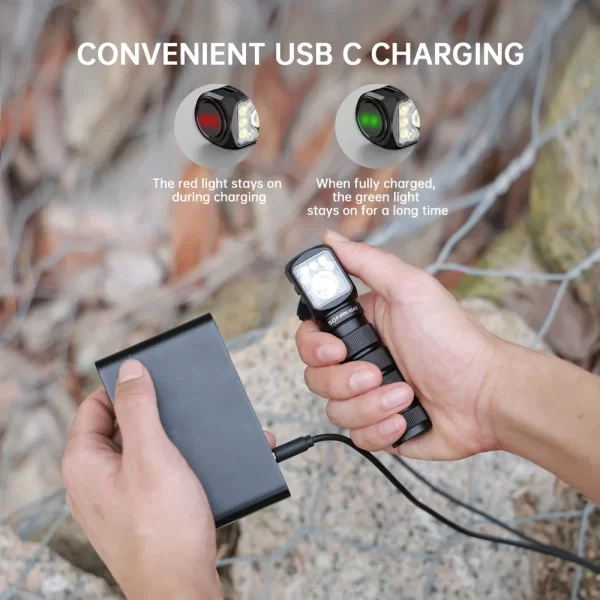Sofirn hs42 farol 2100lm 18650 edc usb c recarregável com banco de potência lanterna sst40 led tocha com magnético para acampamento - Imagem 5
