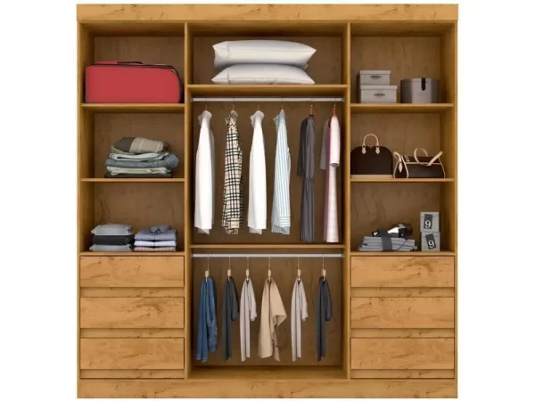 Guarda-roupa Casal com Espelho 4 Portas 6 Gavetas Araplac Sofia - Imagem 5