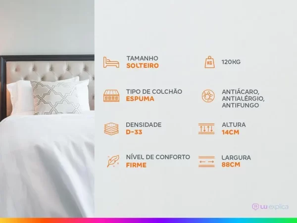 Colchão Solteiro de Espuma D33 - Imagem 3