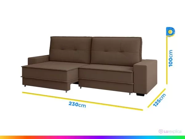 Sofá Retrátil Reclinável 4 Lugares Veludo Texas Besthouse - Imagem 4