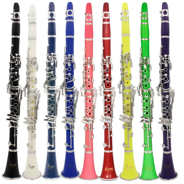 SLADE Clarinete Bb colorido 17 teclas 6 anéis clarinete com kit de limpeza palhetas peças prática de jogo para estudantes/iniciantes - Imagem 5
