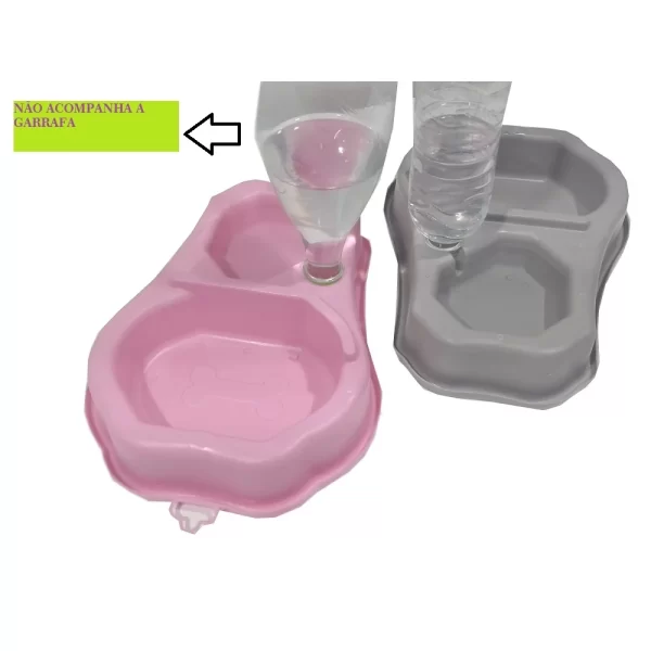 Comedouro e bebedouro duplo para pet com suporte para garrafa com sistema anti formiga - Imagem 4
