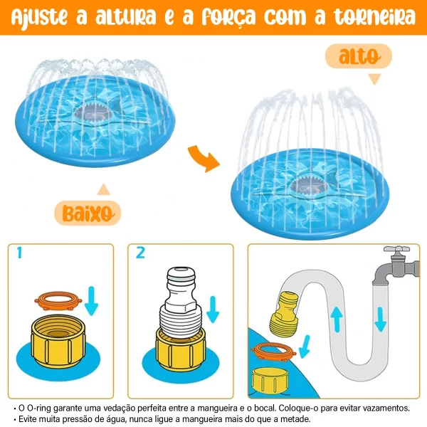 Sprinkler Piscina Inflável de Tubarão 170cm Crianças Jogar Tapete De água Verão Brinquedo - Imagem 4