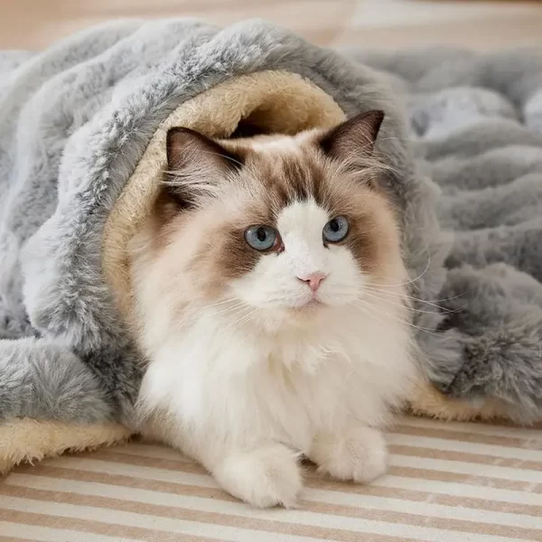 Tapete de pelúcia para gatos, sofá para animais de estimação, almofada de dormir, camas de inverno, almofada macia para dormir, para cães, gatinhos, macio, dormir, tapete de viagem para cães - Imagem 3