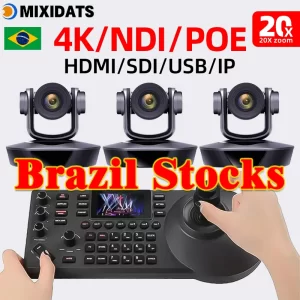 Kit de Câmera PTZ 4K com Zoom 20X para Transmissão ao Vivo