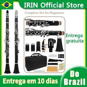 Clarinete envio do brasil 17 teclas bb clarinete profissional instrumento de sopro baquelite clarinete de madeira com acessórios de palheta