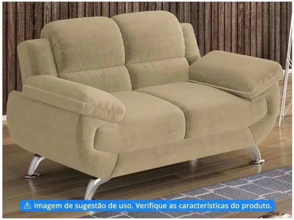 Sofá 2 Lugares Suede Spazium Linoforte - Imagem 4