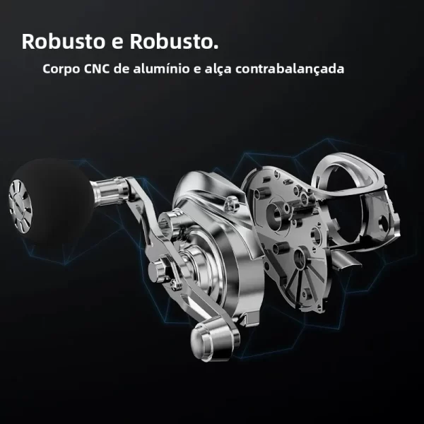 Piscifun alijoz 300 carretel de arremesso 15kg arrasto máximo 8 + 1 rolamentos quadro de alumínio carretel de pesca de água salgada de água doce baixo perfil - Imagem 2