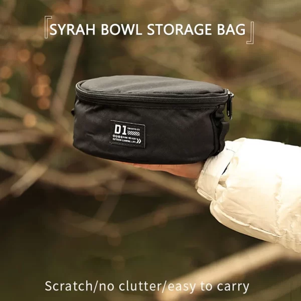 Oxford pano sierra tigela bolsa portátil sierra tigela organizador portátil zíper utensílios de mesa acessório proteção para acampamento ao ar livre - Imagem 4