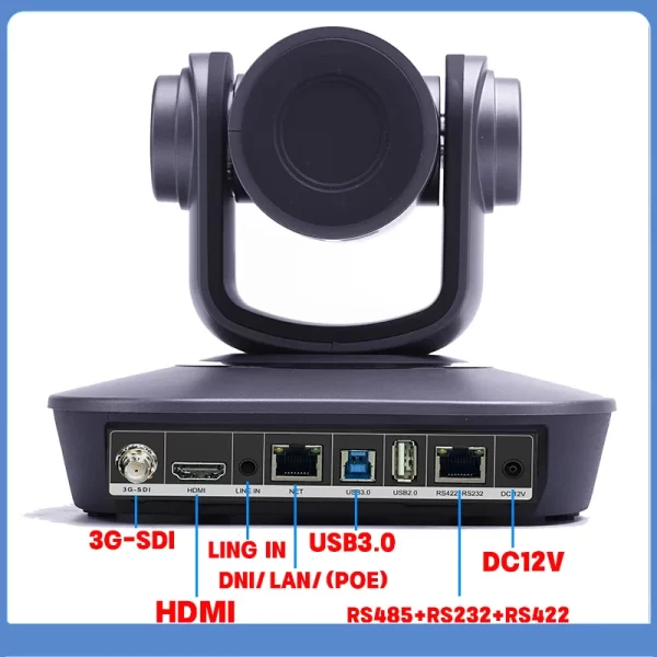 Câmera 4K PTZ 10x 20x zoom HDMI, SDI, LAN, USB, NDI, POE, 60FPS, 30FPS Câmera de videoconferência com suporte para transmissão ao vivo da igreja - Imagem 3