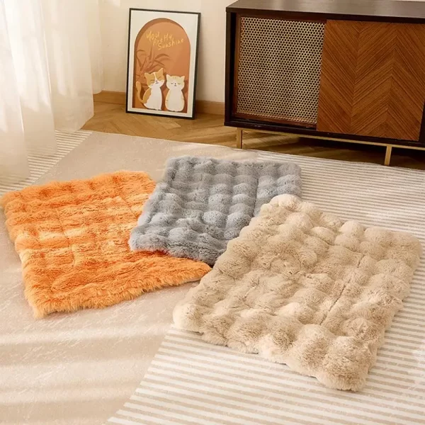 Tapete de pelúcia para gatos, sofá para animais de estimação, almofada de dormir, camas de inverno, almofada macia para dormir, para cães, gatinhos, macio, dormir, tapete de viagem para cães - Imagem 5