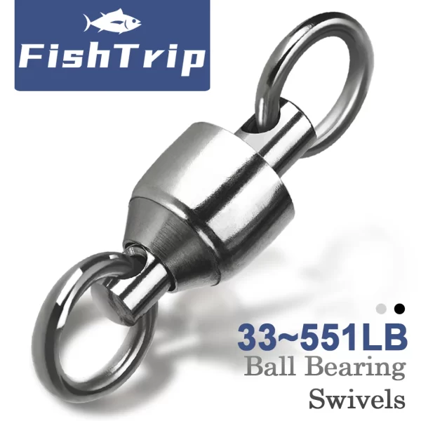 FishTrip Rolamento de Esferas Gira 10-100pcs Anel de Solda Giratória de Pesca de Aço Inoxidável Pesado Giratório de Água Salgada Pesquinho